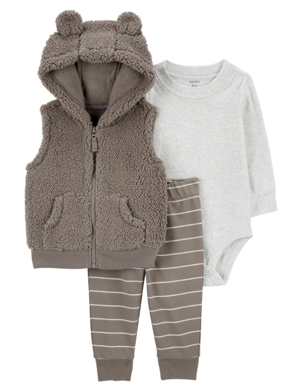 BNWT Carter’s Baby 3-Piece Sherpa Little Vest Set